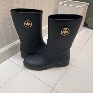 Tory Burch Black and Gold Winter Boots